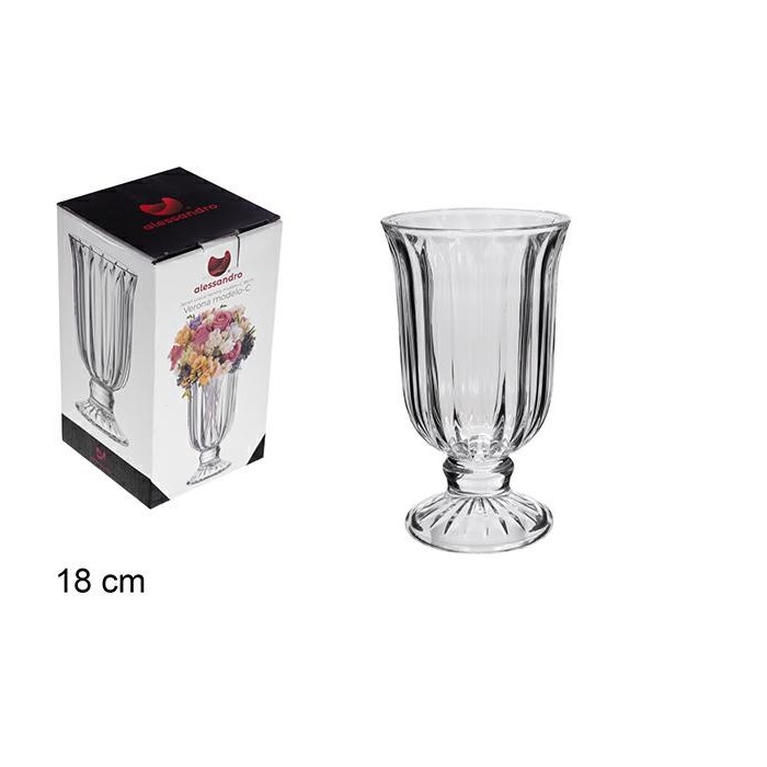 VASO IN VETRO VERONA MODELLO C 18 CM